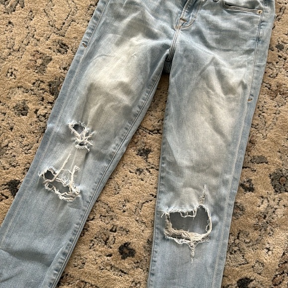 Good American Women's Light Wash Distressed Destroyed Skinny Denim Jeans 0/25 - Picture 3 of 8